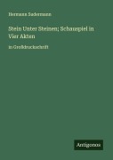 Cover-Bild zum Titel 'Stein Unter Steinen; Schauspiel in Vier Akten' von 'Hermann Sudermann'