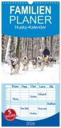 Familienplaner 2026 - Husky-Kalender mit 5 Spalten (Wandkalender, 21 x 45 cm) CALVENDO - Andiwolves Andiwolves