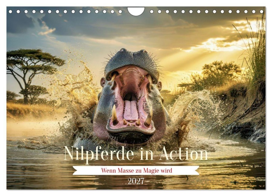 Nilpferde in Action (Wandkalender 2027 DIN A4 quer), CALVENDO Monatskalender - Torsten Irmer