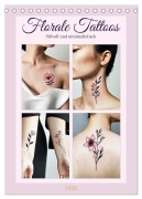 Florale Tattoos Stilvoll und minimalistisch (Tischkalender 2026 DIN A5 hoch), CALVENDO Monatskalender - Martina Marten