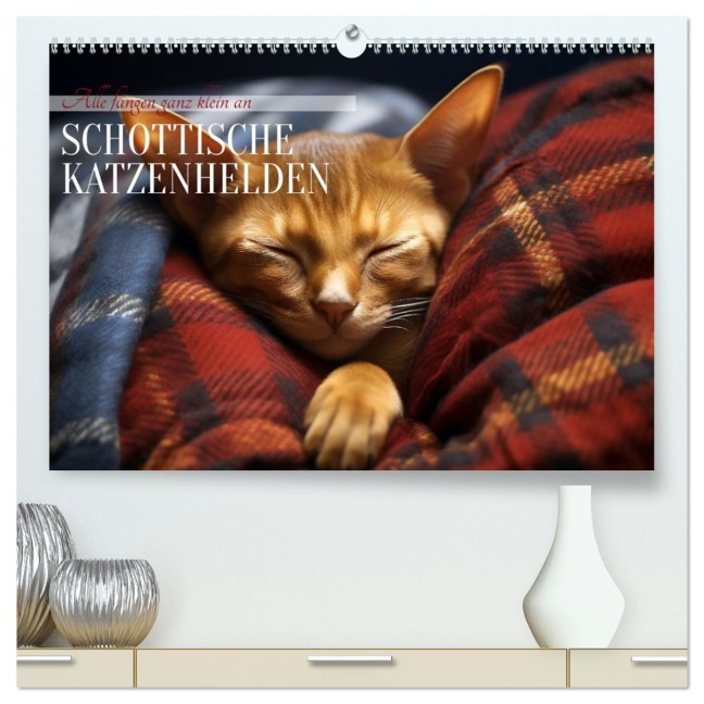 Schottische Katzenhelden (hochwertiger Premium Wandkalender 2026 DIN A2 quer), Kunstdruck in Hochglanz - Daniela Tapper