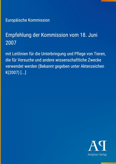Empfehlung der Kommission vom 18. Juni 2007 - Europäische Kommission