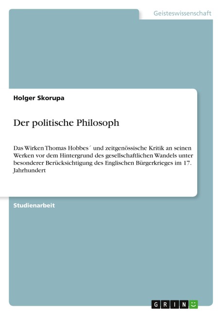 Der politische Philosoph - Holger Skorupa