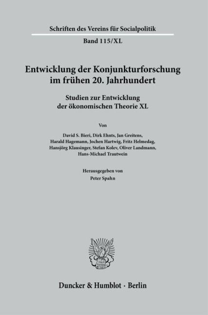 Entwicklung der Konjunkturforschung im frühen 20. Jahrhundert. - 