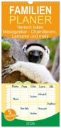 Familienplaner 2026 - Tierisch tolles Madagaskar - Chamäleons, Lemuren und mehr mit 5 Spalten (Wandkalender, 21 x 45 cm) CALVENDO - Dorothea Früh