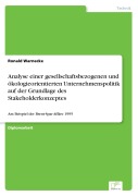Cover-Bild zum Titel 'Analyse einer gesellschaftsbezogenen und ökologieorientierten Unternehmenspolitik auf der Grundlage des Stakeholderkonzeptes' von 'Ronald Warnecke'
