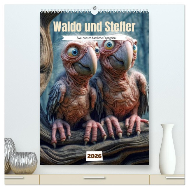 Waldo und Stefler (hochwertiger Premium Wandkalender 2026 DIN A2 hoch), Kunstdruck in Hochglanz - Harald Laier