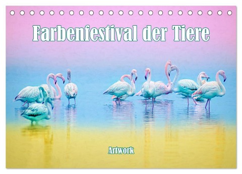 Farbenfestival der Tiere - Artwork (Tischkalender 2024 DIN A5 quer), CALVENDO Monatskalender - Liselotte Brunner-Klaus