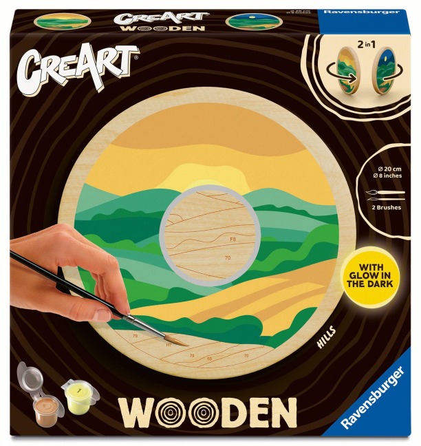 CreArt, Malen nach Zahlen Wooden - Hills - 