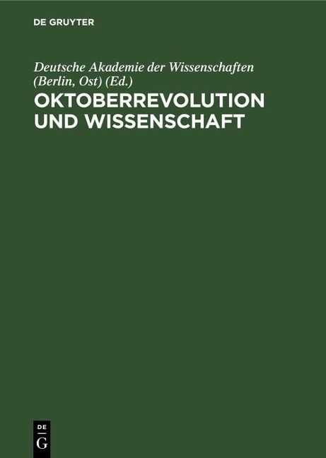 Oktoberrevolution und Wissenschaft - 