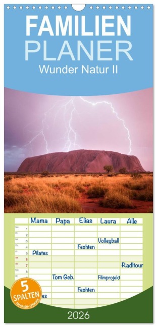 Familienplaner 2026 - Wunder Natur II mit 5 Spalten (Wandkalender, 21 x 45 cm) CALVENDO - Christoph Schaarschmidt