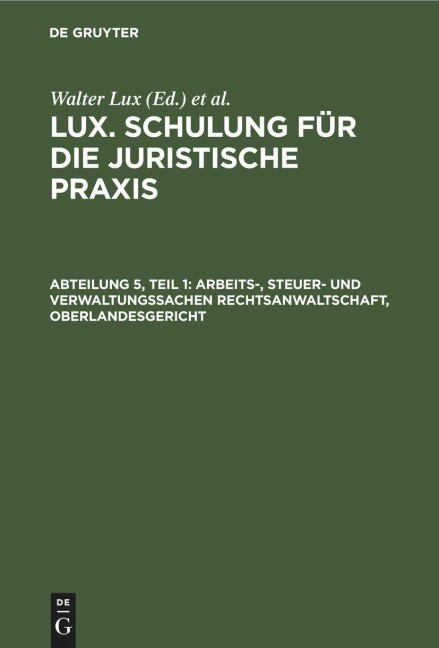 Arbeits-, Steuer- und Verwaltungssachen Rechtsanwaltschaft, Oberlandesgericht - 