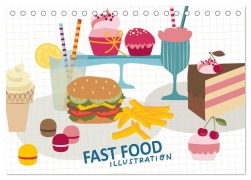 Cover-Bild zum Titel 'Fast Food Illustration (Tischkalender 2026 DIN A5 quer), CALVENDO Monatskalender' von 'Izabella Markiewicz'