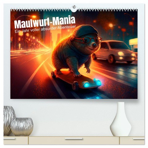 Maulwurf Mania Ein Jahr voller absurder Abenteuer (hochwertiger Premium Wandkalender 2025 DIN A2 quer), Kunstdruck in Hochglanz - Artefacti Artefacti