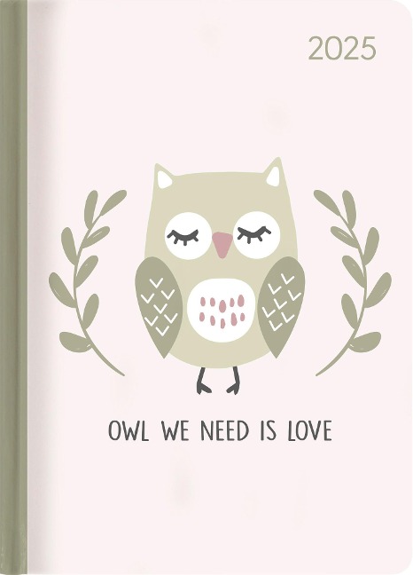 Lady Journal Owl we need 2025 - Eule - Taschenkalender A6 (10,7x15,2 cm) - Weekly - 192 Seiten - Notiz-Buch - Termin-Planer - Alpha Edition - 