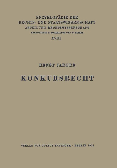 Konkursrecht - Ernst Jaeger