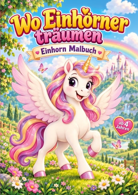 Wo Einhörner träumen - Einhorn Malbuch ab 4 Jahren mit 50 zauberhaften Ausmalbildern - Josef Mickey Müller