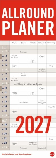 Allround-Familienplaner Vertical Kalender 2027 - 