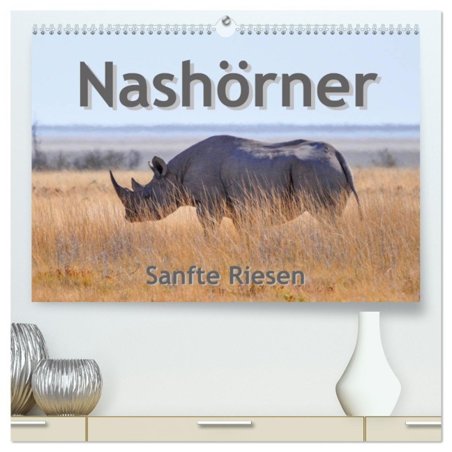 Nashörner - Sanfte Riesen (hochwertiger Premium Wandkalender 2026 DIN A2 quer), Kunstdruck in Hochglanz - Robert Styppa
