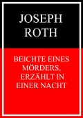 Cover-Bild zum Titel 'Beichte eines Mörders, erzählt in einer Nacht' von 'Joseph Roth'