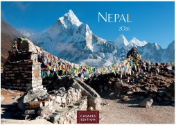 Cover-Bild zum Titel 'Nepal Kalender 2026 - Wandkalender | Fotokalender Asien 35x50cm Grosses Format - Atemberaubende Fotos der Himalaya-Gipfel, Tempel und heiligen Stätten Nepals' von ''