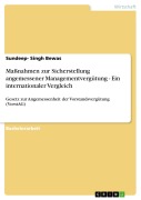 Cover-Bild zum Titel 'Maßnahmen zur Sicherstellung angemessener Managementvergütung - Ein internationaler Vergleich' von 'Sundeep- Singh Bewas'