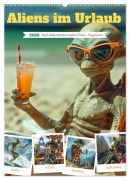 Cover-Bild zum Titel 'Aliens im Urlaub (Wandkalender 2026 DIN A2 hoch), CALVENDO Monatskalender' von 'Cathrin Illgen'