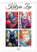 Cover-Bild zum Titel 'Katzen Zen (Tischkalender 2026 DIN A5 hoch), CALVENDO Monatskalender' von 'Justyna Jaszke JBJart'