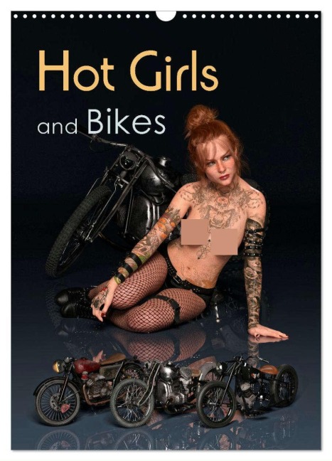 Hot Girls and Bikes (Wandkalender 2025 DIN A3 hoch), CALVENDO Monatskalender - Screenport Screenport