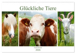 Glückliche Tiere (Wandkalender 2026 DIN A2 quer), CALVENDO Monatskalender - Gisela Kruse