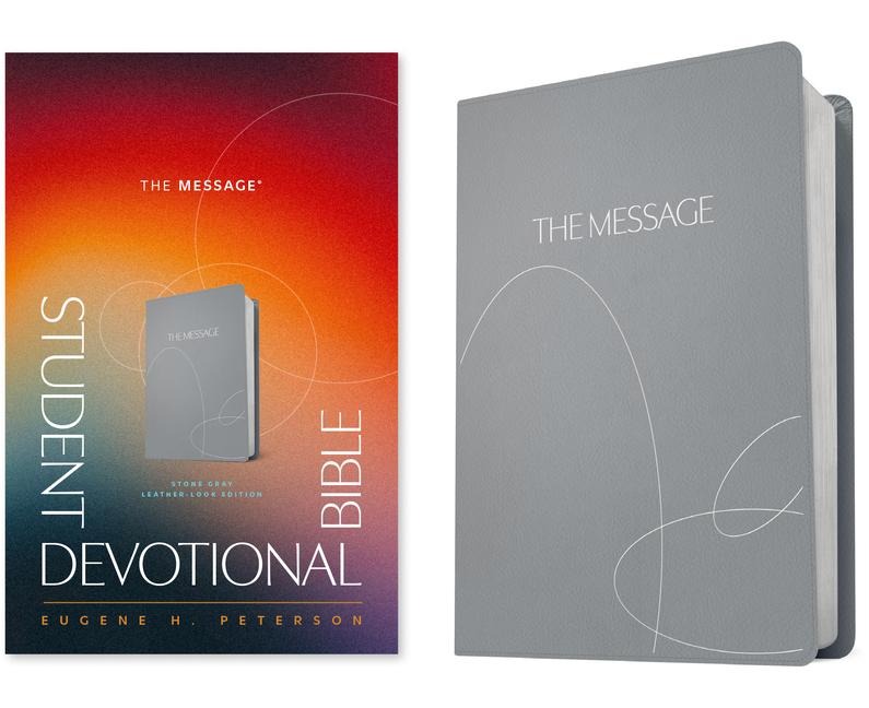 The Message Student Devotional Bible (Leather-Look, Stone Gray) - Eugene H Peterson