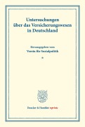 Cover-Bild zum Titel 'Untersuchungen über das Versicherungswesen in Deutschland.' von '/'