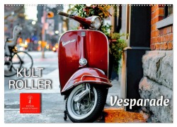 Cover-Bild zum Titel 'Kult Roller - Vesparade (Wandkalender 2026 DIN A2 quer), CALVENDO Monatskalender' von 'Peter Roder'