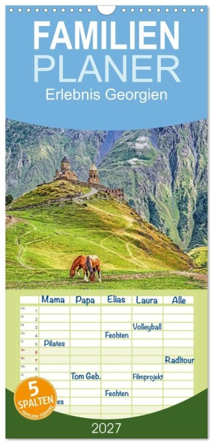 Familienplaner 2027 - Erlebnis Georgien mit 5 Spalten (Wandkalender, 21 x 45 cm) CALVENDO - Wolfgang Ewald