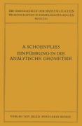 Cover-Bild zum Titel 'Einführung in die Analytische Geometrie der Ebene und des Raumes' von 'A. Schoenflies'