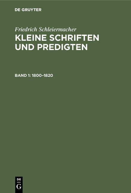 1800-1820 - Friedrich Schleiermacher