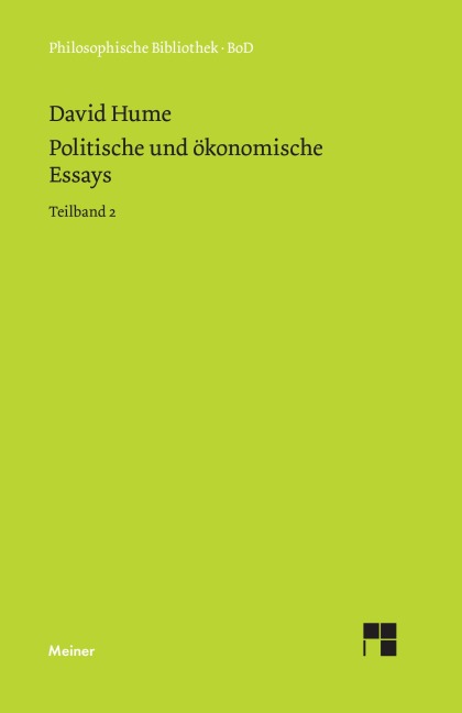Politische und ökonomische Essays / Politische und ökonomische Essays - David Hume