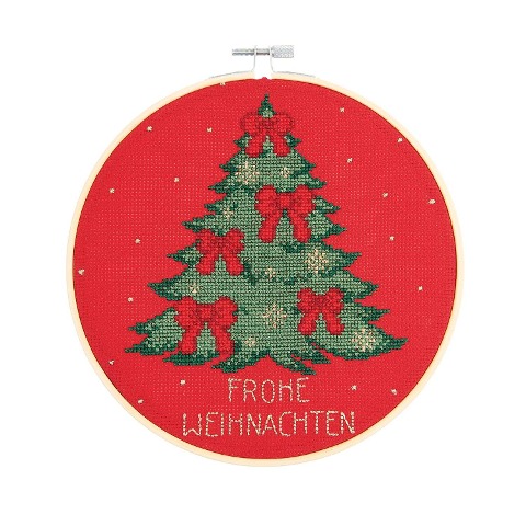 Stickpackung Gezählter Kreuzstich, Bild Tannenbaum, Ø 20cm - 