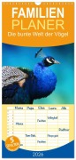 Familienplaner 2026 - Die bunte Welt der Vögel mit 5 Spalten (Wandkalender, 21 x 45 cm) CALVENDO - Martina Fornal