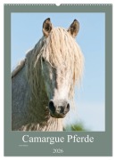 Cover-Bild zum Titel 'Camargue Pferde - weiße Mähnen (Wandkalender 2026 DIN A2 hoch), CALVENDO Monatskalender' von 'Meike Bölts'