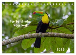 Cover-Bild zum Titel 'Farbenfrohe Vogelwelt (Tischkalender 2026 DIN A5 quer), CALVENDO Monatskalender' von 'Marion Springer'