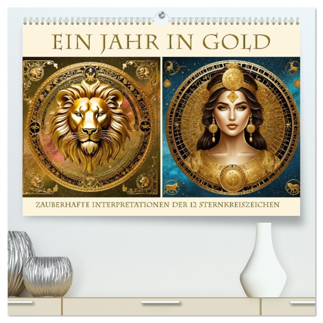 Ein Jahr in Gold (hochwertiger Premium Wandkalender 2025 DIN A2 quer), Kunstdruck in Hochglanz - Claudia Kleemann