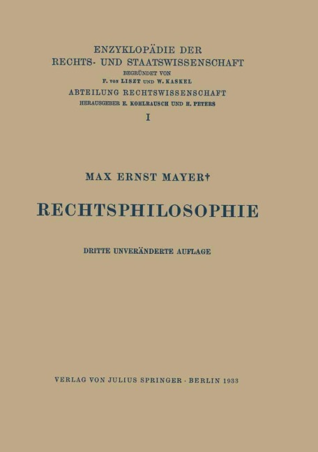Rechtsphilosophie - Max Ernst Mayer