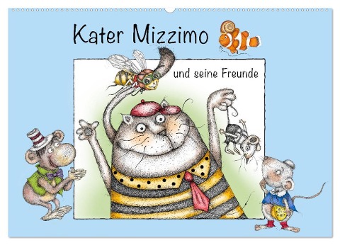 Kater Mizzimo und seine Freunde (Wandkalender 2024 DIN A2 quer), CALVENDO Monatskalender - Marion Krätschmer