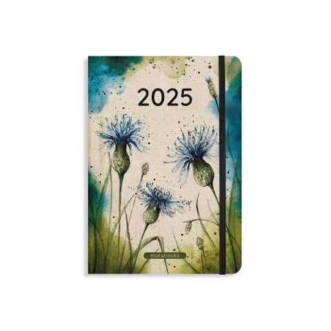 matabooks - A5 Kalender Samaya 2025 Farbe: Blossom Blue (DE/EN) - 