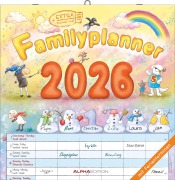 Familienplaner Cartoon 2026 - Broschürenkalender 30x30 cm (30x60 geöffnet) - Kalender mit Platz für Notizen - 6 Spalten - Bildkalender - Wandkalender - 