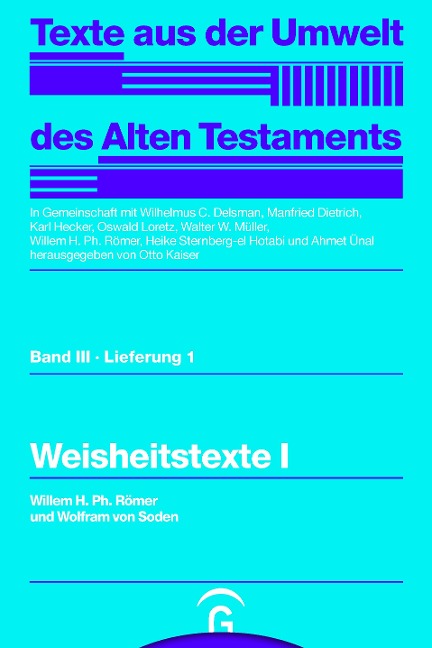 Weisheitstexte I - Willem H. Ph. Römer, Wolfram Von Soden