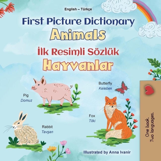 First Picture Dictionary - Animals (English Turkish Bilingual Children's Book) - Kidkiddos Books