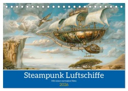 Cover-Bild zum Titel 'Steampunk Luftschiffe mit einer surrealen Note (Tischkalender 2026 DIN A5 quer), CALVENDO Monatskalender' von 'Liselotte Brunner-Klaus'