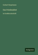 Cover-Bild zum Titel 'Das Friedensfest' von 'Gerhart Hauptmann'